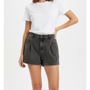INC Denim High Rise Shorts, Women’s Size 12/31, Black Acid Wash